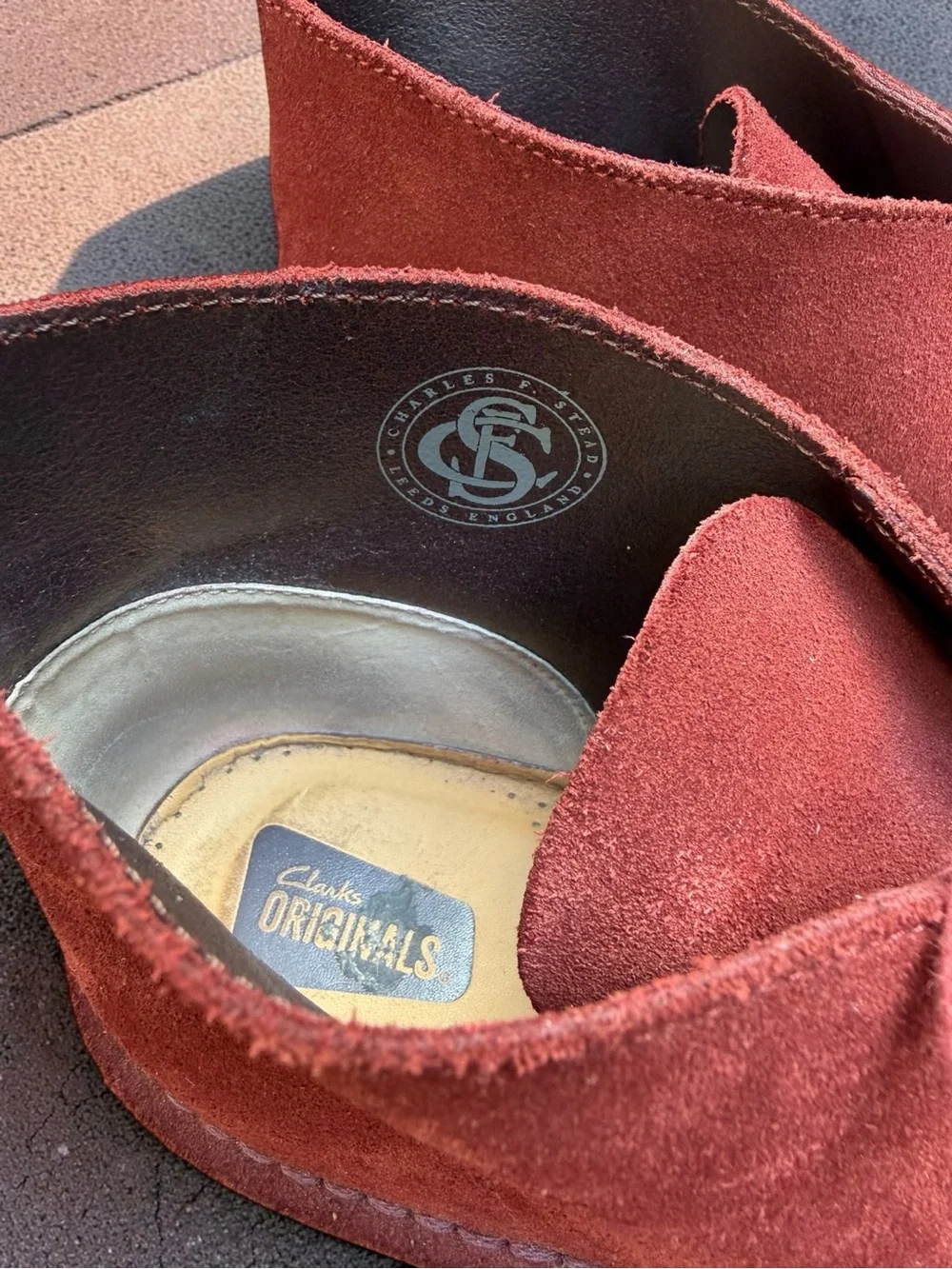 Clarks Originals Desert Boot Burgundy Oxblood Suede Men’s US 9.5 UK 8.5 EU 42.5 - Picture 7 of 7
